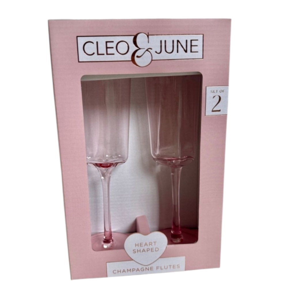 Cleo & June Heart Shaped Champagme Flutes